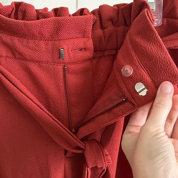 No Boundaries High Waisted Straight Leg Ankle Dress Pants size small red orange - Picture 6 of 7